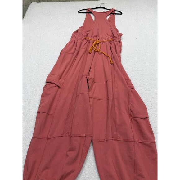 Anthropologie Daily Practice Jumpsuit Pink Cloud Rest Cotton Vacay Size XL NWT - Picture 9 of 13